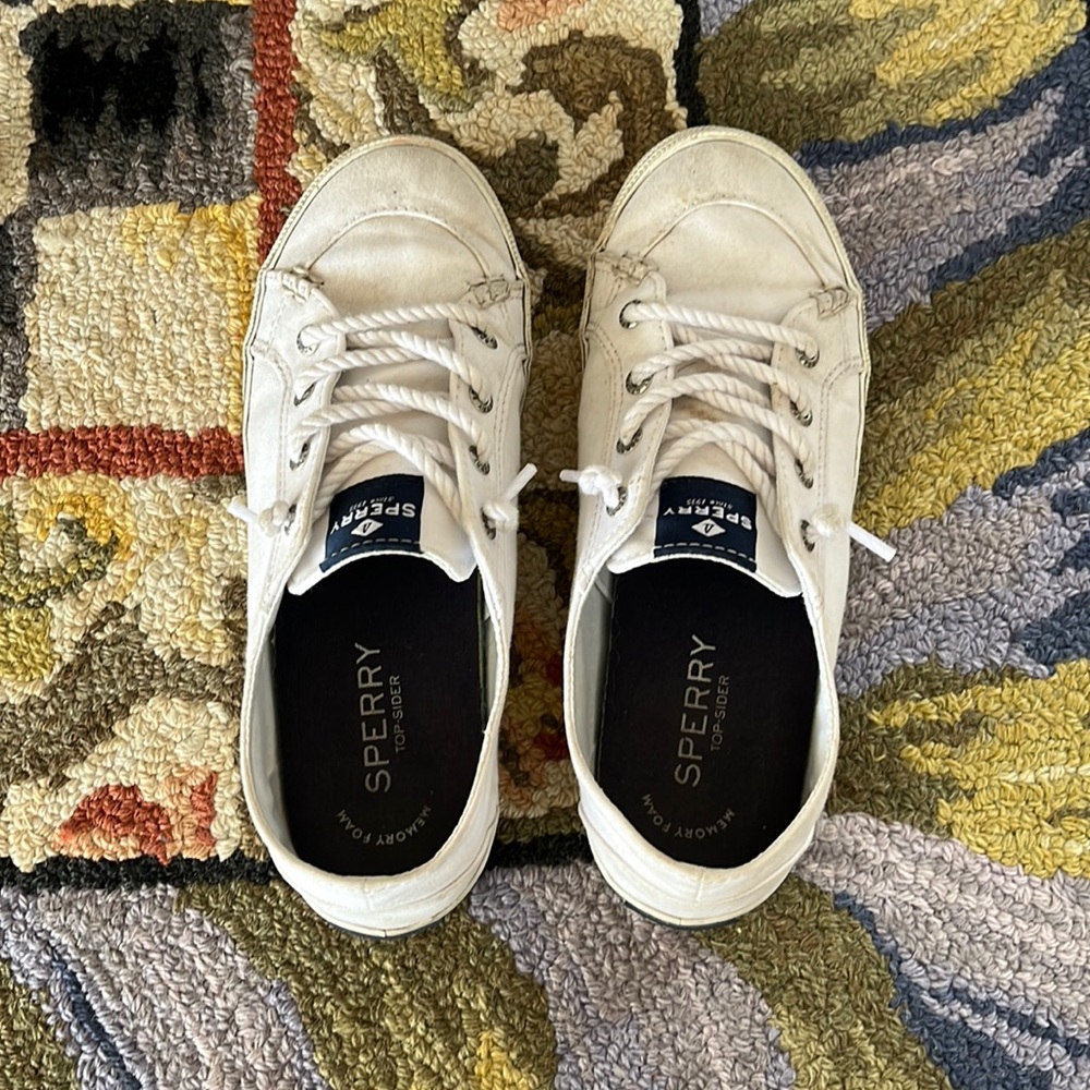 White sperry sneakers